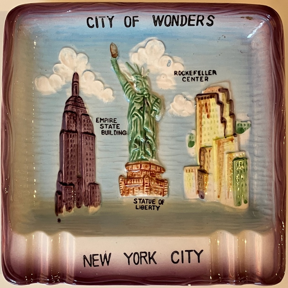 Vintage Ceramic Hamilton New York City Souvenir Ashtray